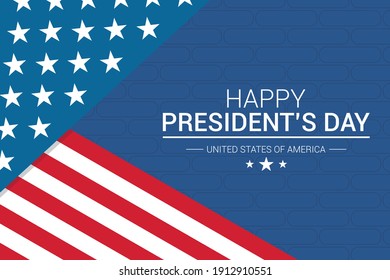 Flat design Happy President's Day event theme vector illustration.