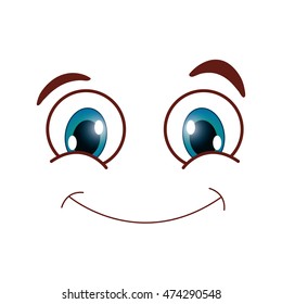 flat design happy smirk emoticon icon vector illustration