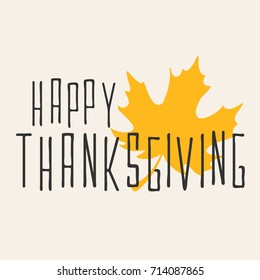 Flat design happy thanksgiving logo