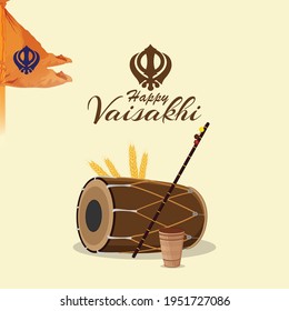 Flat design of happy vaisakhi indian sikh festival celebration