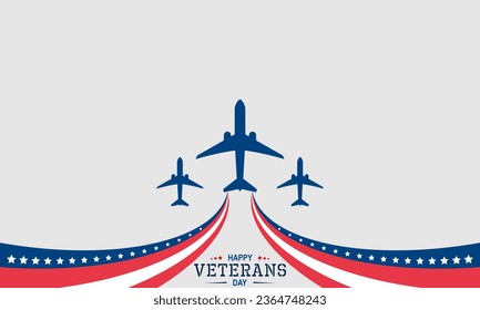 Flat Design Happy Veterans Day Copy Space Background