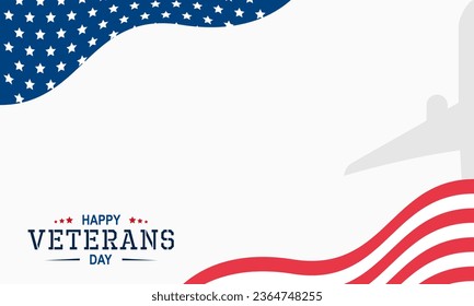Diseño plano Felices Veteranos Día Copiar el fondo del espacio