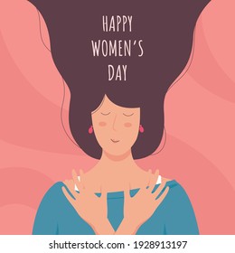 Flat design happy womens day event theme