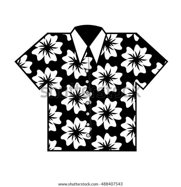Flat Design Hawaiian Aloha Shirt Icon Stock Vector (Royalty Free) 488407543