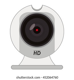 Flat Design Hd Webcam Icon Vector Illustration