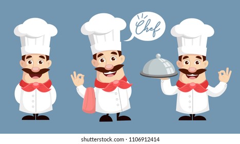 Flat Design head chef Vector Illustration