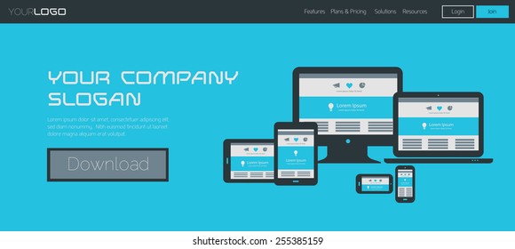 Flat design header/banner template