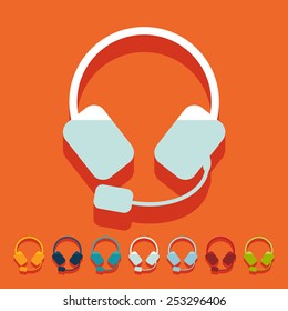 Flat design: headphones