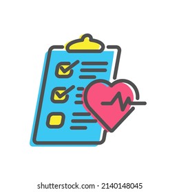flat design health check icon vector illustration