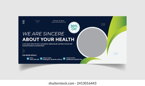 Flat design healthcare establishment face book cover