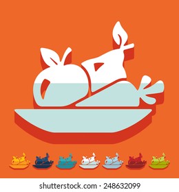 Flat design: healthy food