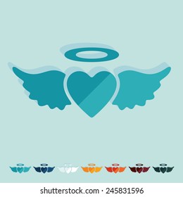 Flat design: heart angel