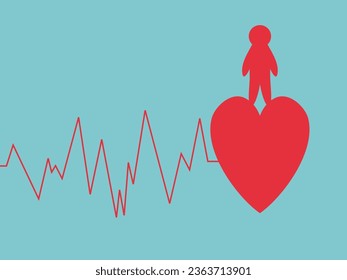 flat design heart day vector illustration