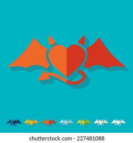 Flat design: heart devil