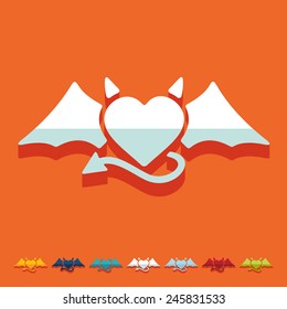 Flat design: heart devil