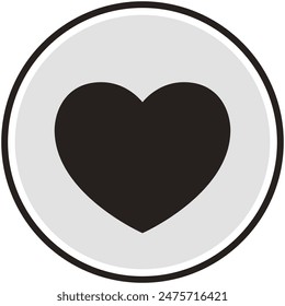 Icono de corazón de diseño plano aislado sobre fondo blanco.