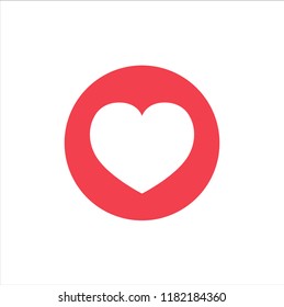Flat design heart icon vector isolated on white background