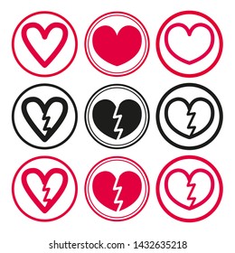 Flat design heart icon vector