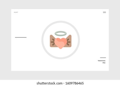 flat design heart valentine-themed icon on a white background