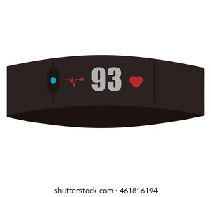 flat design heartrate wrist tracker icon vector illustration
