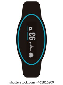 flat design heartrate wrist tracker icon vector illustration