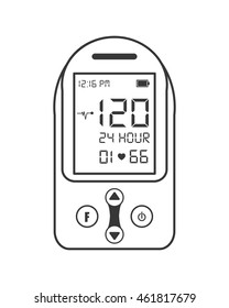 flat design heartrate wrist tracker icon vector illustration