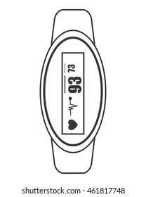 flat design heartrate wrist tracker icon vector illustration
