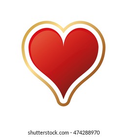 flat design hearts card icon vector illustration