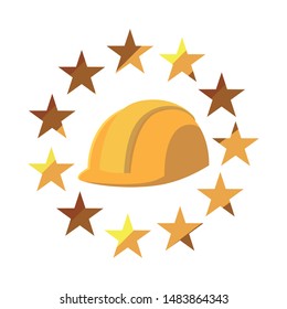 flat design helmet for happy labor day