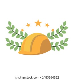 flat design helmet for happy labor day