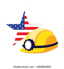 flat design helmet happy labor day