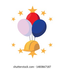 flat design helmet for happy labor day