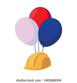 flat design helmet for happy labor day