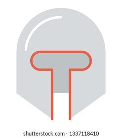 Flat design of helmet icon.