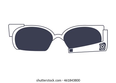flat design high technology glasses icon vector illustration