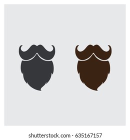 Flat design hipster style beards icon. vector illustration.