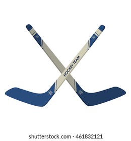 flat design hockey sticks icon vector illustration