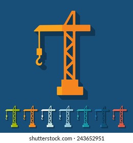 Flat design: hoisting crane