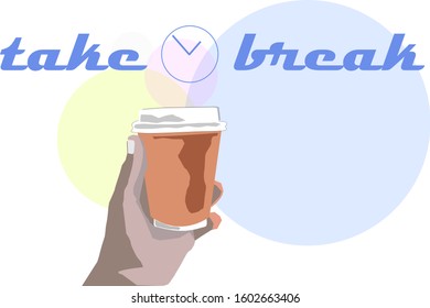 Flat design for holding cup of tea.
Take a break.