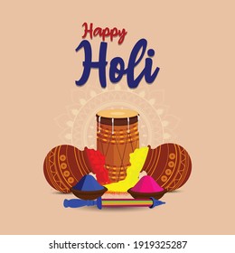 	
Flat design holi indian festival celebration illustration