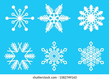 Flat design holiday snowflakes isolate on blue background. Vector illustration eps 10