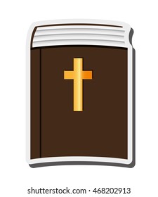 flat design holy bible icon vector illustration