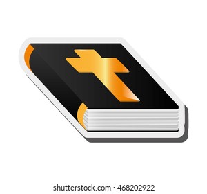 flat design holy bible icon vector illustration