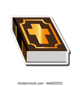 flat design holy bible icon vector illustration