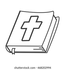 flat design holy bible icon vector illustration