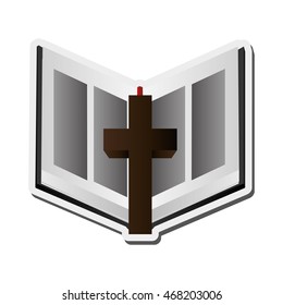 flat design holy bible icon vector illustration