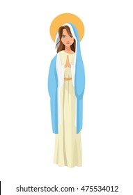 flat design holy virgin mary icon vector illustration