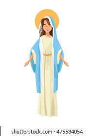 flat design holy virgin mary icon vector illustration