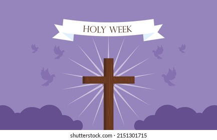 Diseño plano logotipo de concepto de semana santa vectorial