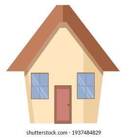 flat design home with simple color